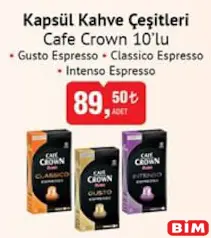 CAFE CROWN KAPSÜL KAHVE ÇEŞİTLERİ 10'LU CAFE CROWN KAPSÜL KAHVE ÇEŞİTLERİ 10'LU